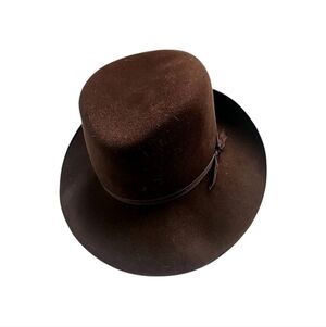 Banana Republic Women's Wide Brim Wool Felt Fedora Hat Chocolate Brown OS